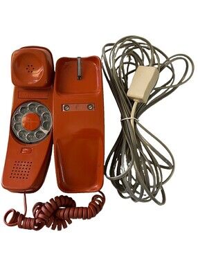 VTG  Western Electric Trimline Orange Touch Tone Phone 1970s Untested As Is